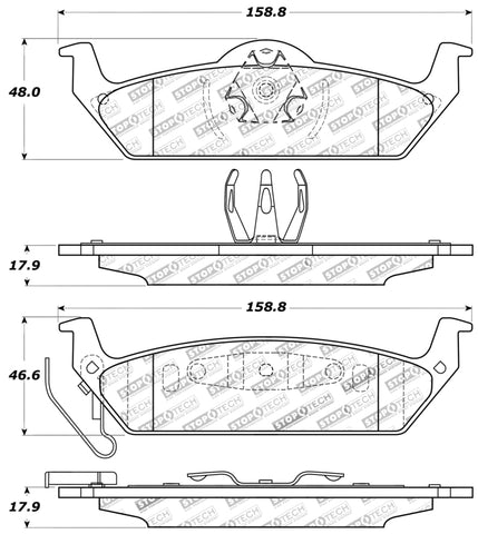 StopTech Performance 10-14 Ford F-150 Rear Brake Pads - 309.10120