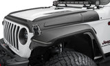 Bushwacker 18-22 Jeep Wrangler 2/4dr / 20-22 Jeep Gladiator Trail Armor Hood Armor (3pc) - Tex. Blk - 14131