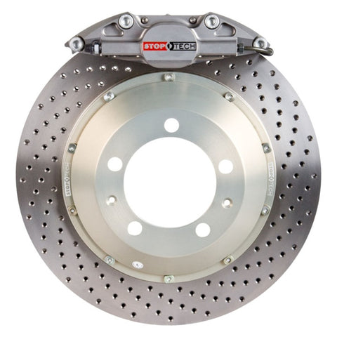 StopTech 90-96 300zx Rear BBK w/ Trophy ST-22 Calipers Drilled 328x28 Rotors Pads and SS Lines - 83.647.0023.R2