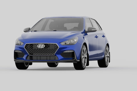 Rally Armor 19-21 Hyundai Elantra GT N Line/i30 Black UR Mud Flap w/Red Logo - MF59-UR-BLK/RD