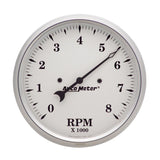 Autometer 5 inch 8000rpm In-Dash Old Tyme Tachometer - White - 1699