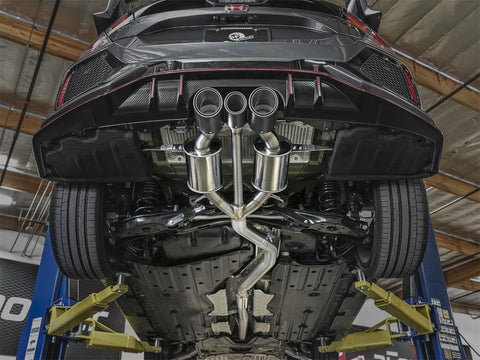 aFe POWER Takeda 2-1/2in to 2-1/4in 304SS Catback Dual-Exit Exhaust 17+ Honda Civic Type R w/CF Tips - 49-36616-C