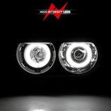 ANZO 2008-2014 Dodge Challenger Projector Headlights w/ Halo Black (CCFL) - 121308