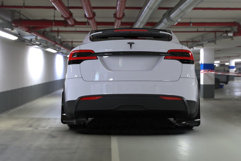 Rally Armor 22-26 Tesla Model X Black UR Mud Flap - Metallic Black Logo - MF102-UR-BLK/MBK