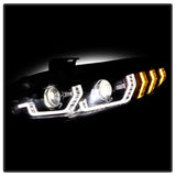 Honda Civic 16-20 LED Model High-Power LED Module Headlights - Black (PRO-YD-HC16LEDAP-SEQGR-BK) - 5088932