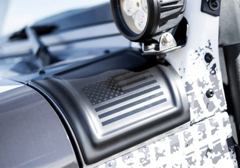 Rampage 2007-2018 Jeep Wrangler(JK) Cowl Cover 2-Door Cowl Cover With American Flag - Black - 76128