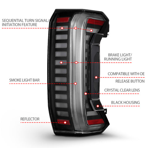 ANZO 22-24 Toyota Tundra (Does Not Fit LED Seq. Models) Z-Series Full LED Tail Lights - Pair - 311454X