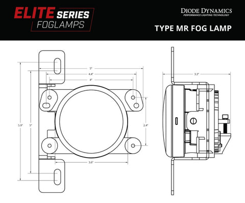 Diode Dynamics Elite Series Type MR Fog Lamps - White (Pair) - DD5163P