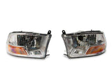 Raxiom 09-18 Dodge RAM 1500 Axial OEM Rep Headlights w/ Single Bulb- Chrome Housing (Clear Lens) - R118018