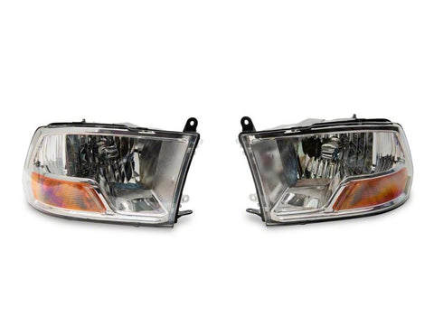 Raxiom 09-18 Dodge RAM 1500 Axial OEM Rep Headlights w/ Single Bulb- Chrome Housing (Clear Lens) - R118018