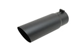 Gibson Round Single Wall Angle-Cut Tip - 4in OD/2.5in Inlet/12in Length - Black Ceramic - 500552-B