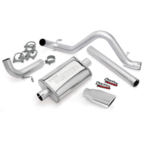 Banks Power 12-15 Jeep 3.6L Wrangler (All) - 4dr Monster Exh Sys - SS Single Exh w/ Chrome Tip - 51343