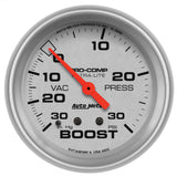 Autometer Ultra-Lite 66.7mm Short Sweep Electronic 30 IN Hg / 30 PSI Vacuum/Boost Gauge - 4403