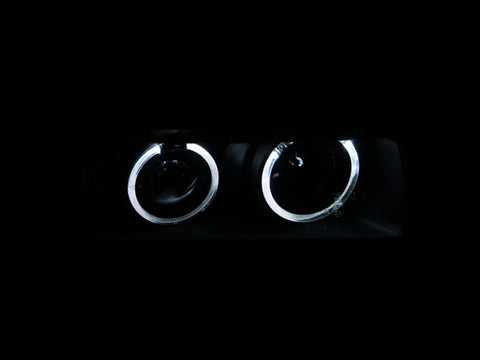 ANZO 1992-1998 BMW 3 Series E36 Projector Headlights w/ Halo Black G2 1 pc - 121325