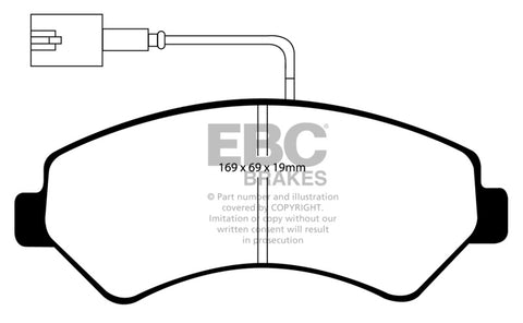 EBC 14-16 Ram Trucks Promaster 3.6L Ultimax Front Brake Pads - UD15401
