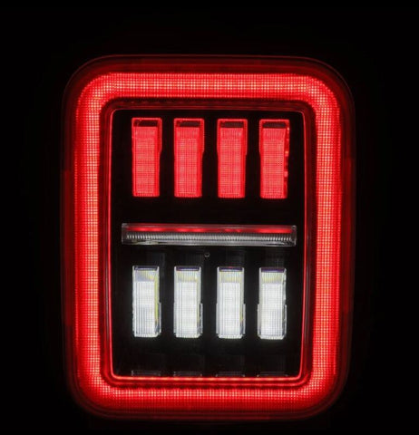 AlphaRex 19-24 Jeep Gladiator JT Nova-Series Prismatic LED Tail Lights - Black-Red - 602070