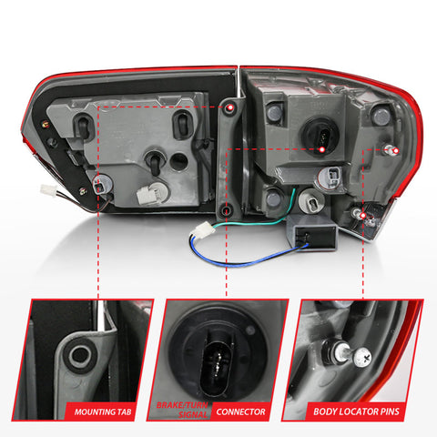 ANZO 2014-2016 Jeep Grand Cherokee LED Taillights Red/Clear - 311268