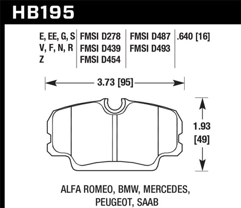 Hawk DTC-80 87-91 BMW 325i Front Race Brake Pads - HB195Q.640