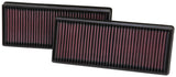 K&N Replacement Air Filter 12.563in O/S Length x 5.25in O/S Width x 1.625in H (Inc 2 Filters) - 33-2474