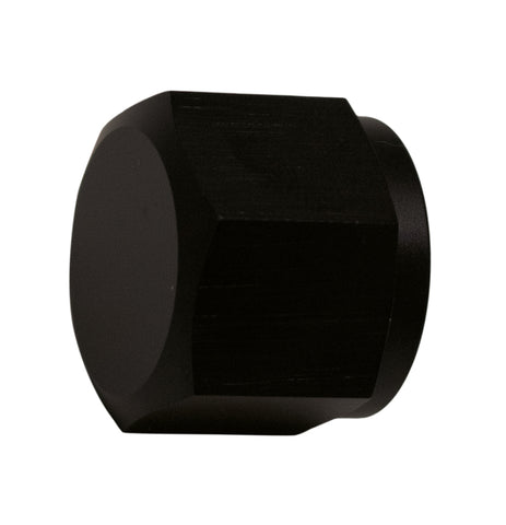 DeatschWerks 8AN Female Flare Cap - Anodized Matte Black - 6-02-0715-B