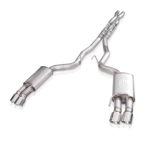 Stainless Works 18-21 Ford Mustang GT 3in Legend Series Catback X-Pipe w/Quad Tips w/o Active Valves - M18CBXFCL