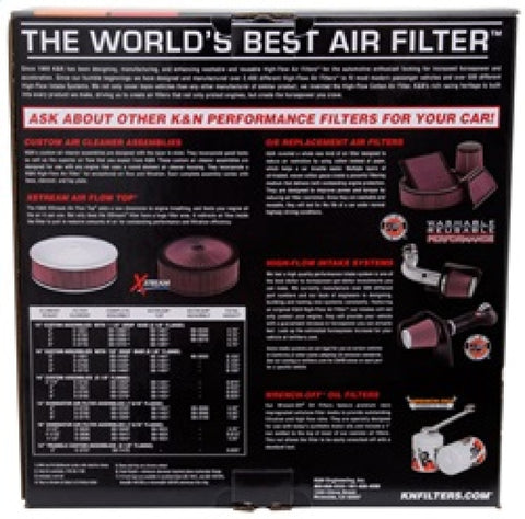 K&N X-Stream Top Filter X-Stream 5.125in Flange 14x3.12in Height 0.875in Drop Base - 66-3050