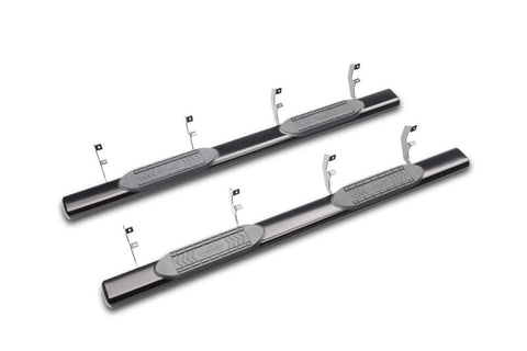 Lund 2019 Chevy Silverado 1500 Crew Cab 6in. Oval Straight Steel Nerf Bars - Black - 26610567
