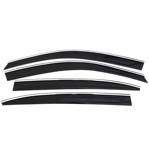 AVS 15-18 Chevrolet Tahoe/GMC Yukon Ventvisor Low Profile Deflectors 4pc - Smoke w/Chrome Trim - 794060