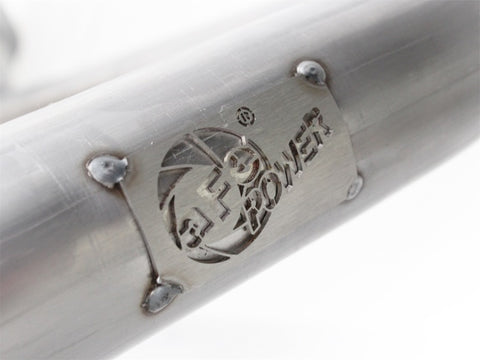 aFe Power Twisted Steel Y-Pipe Stainless Steel 2.5in 12-14 Jeep Wrangler V6 3.6L - 48-46208