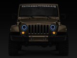 Raxiom 97-18 Jeep Wrangler TJ/JK Axial 7-Inch LED Headlights w/RGB Halo- Blk Hsng (Clear Lens) - J142665