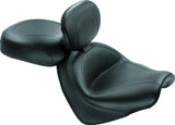 Mustang 04-09 Honda VTX1300C Wide Touring 2PC Seat w/Driver Backrest - Black - 79561