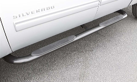 Lund 05-17 Toyota Tacoma Access Cab 4in. Oval Curved SS Nerf Bars - Polished - 23285963