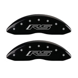 MGP 4 Caliper Covers Engraved Front & Rear Gen 5/RS Black finish silver ch - 14033SRS5BK