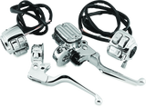 Bikers Choice 96-05 Big Twin 9/16in Bore Chrome Handlebar Control Kit With Chrome Switches - 601718