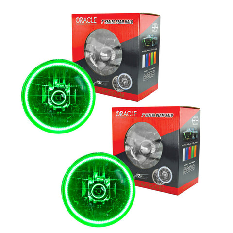 Oracle Lighting 97-06 Jeep Wrangler TJ Pre-Assembled LED Halo Headlights -Green - 7081-004