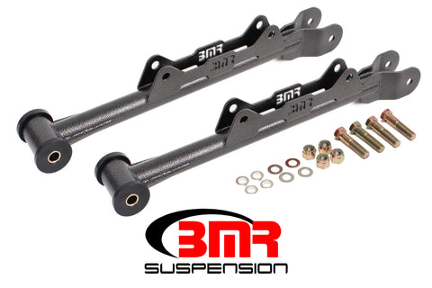 BMR 10-15 5th Gen Camaro Chrome Moly Non-Adj. Rear Lower Control Arms (Delrin) - Black Hammertone - MTCA030H