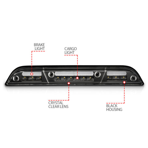 ANZO 15-20 Ford F-250 - F-550 LED Third Brake Light - Black Housing/Clear Lens - 531111