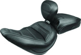 Mustang 18-21 Harley Softail Slim Standard Touring Solo Seat w/Driver Backrest - Black - 79028