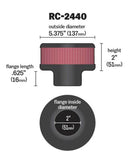 K&N Universal Round Clamp-On Air Filter 2in. Flange / 5-3/8in. OD / 2in. Height - RC-2440