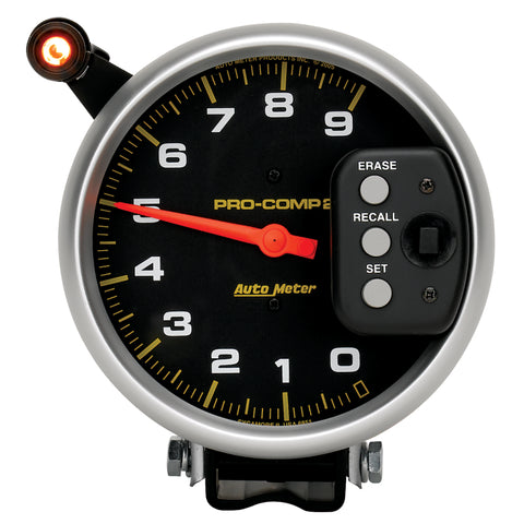 AutoMeter Gauge Tach 5in. 9K RPM Pedestal W/ Quick Lite & Peak Memory Pro-Comp - 6851