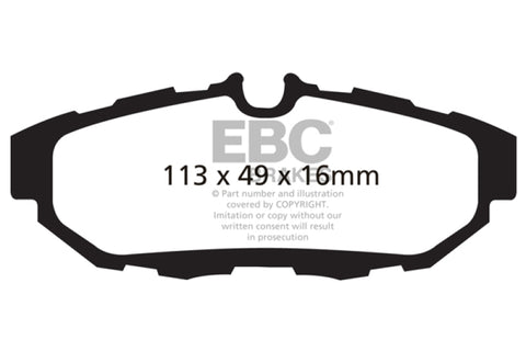 EBC 10-14 Ford Mustang 3.7 Ultimax2 Rear Brake Pads - UD1465