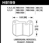 Hawk 86-89 Mercedes 560SL / 77-88 Porsche 924 / 78-81 928 / 83-89 944 DTC-70 Front Race Brake Pads - HB199U.702