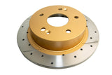 DBA 97-03 Honda Accord 3.0L Rear Drilled & Slotted Rotor (w/Gold Hat) - DBA489X