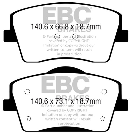 EBC 2018+ Volvo XC40 T4 Greenstuff Front Brake Pads - DP22365