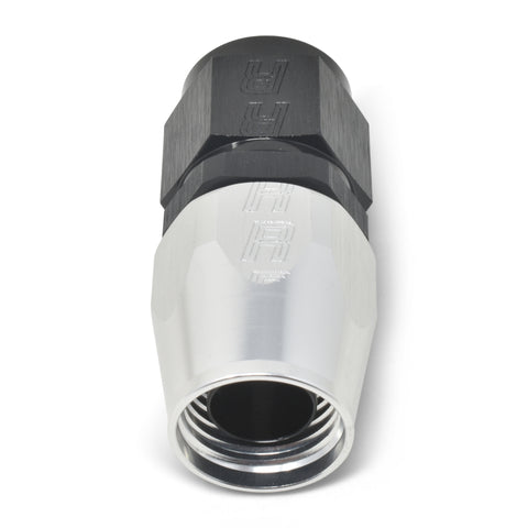 Russell Performance -10 AN Black/Silver Straight Full Flow Hose End - 610043