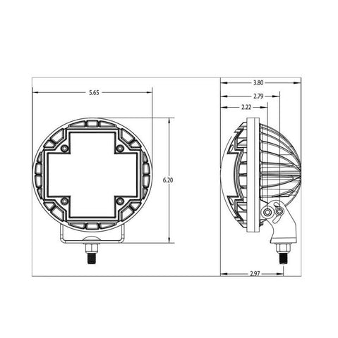 ARB Nacho 5.75in Offroad TM5 Combo White LED Light Set - TM512