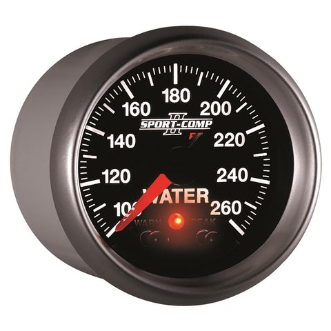 Autometer Sport-Comp II 52.4mm 100-260 Deg F Water Temp Peak & Warn w/ Electronic Control Gauge - 3654