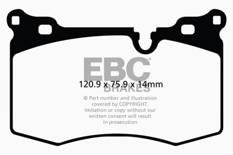 EBC 09-14 Mini Hardtop 1.6 Turbo J.C Works Redstuff Front Brake Pads - DP31854C
