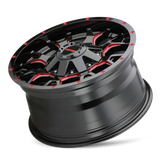 Mayhem 8015 Warrior 20x9 / 6x135 BP / 0mm Offset / 106mm Hub Black w/ Prism Red Wheel - 8015-2937BTR