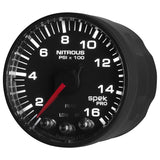 Autometer Spek-Pro Gauge Nitrous Press 2 1/16in 1600psi Stepper Motor W/Peak & Warn Blk/Blk - P320328